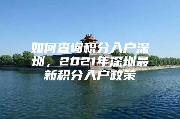 如何查询积分入户深圳，2021年深圳最新积分入户政策