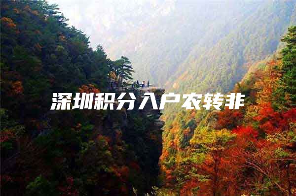 深圳积分入户农转非