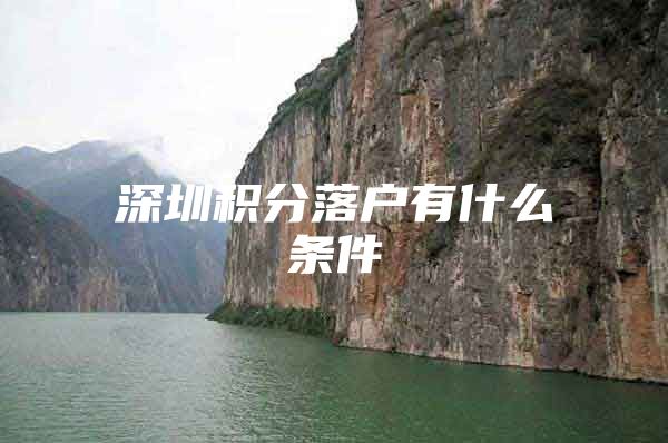 深圳积分落户有什么条件