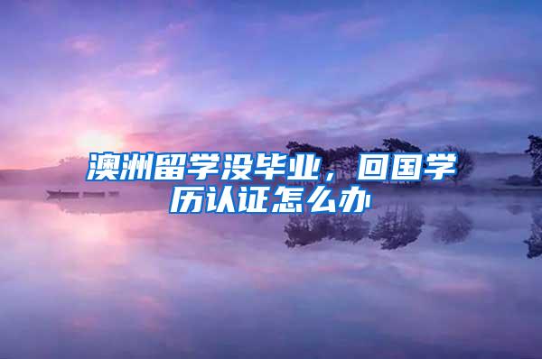 澳洲留学没毕业，回国学历认证怎么办